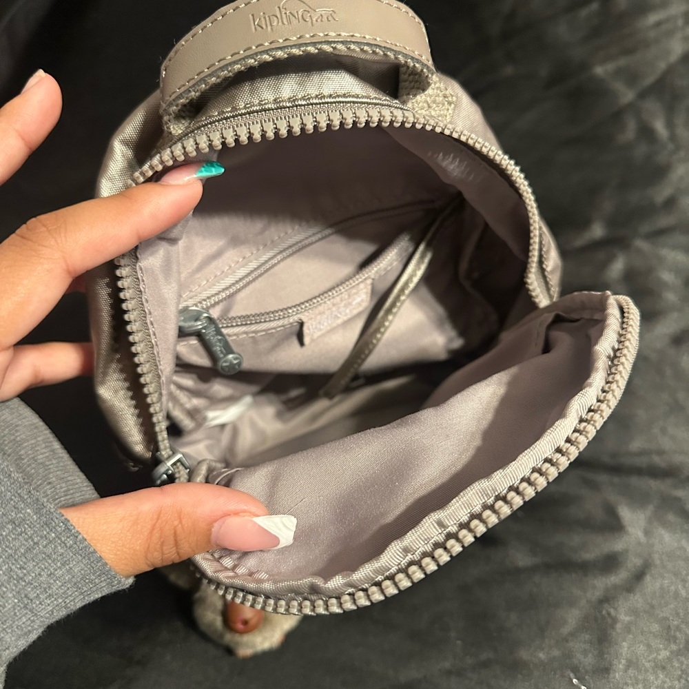 Metallic Gray Mini Kipling Backpack - image 5